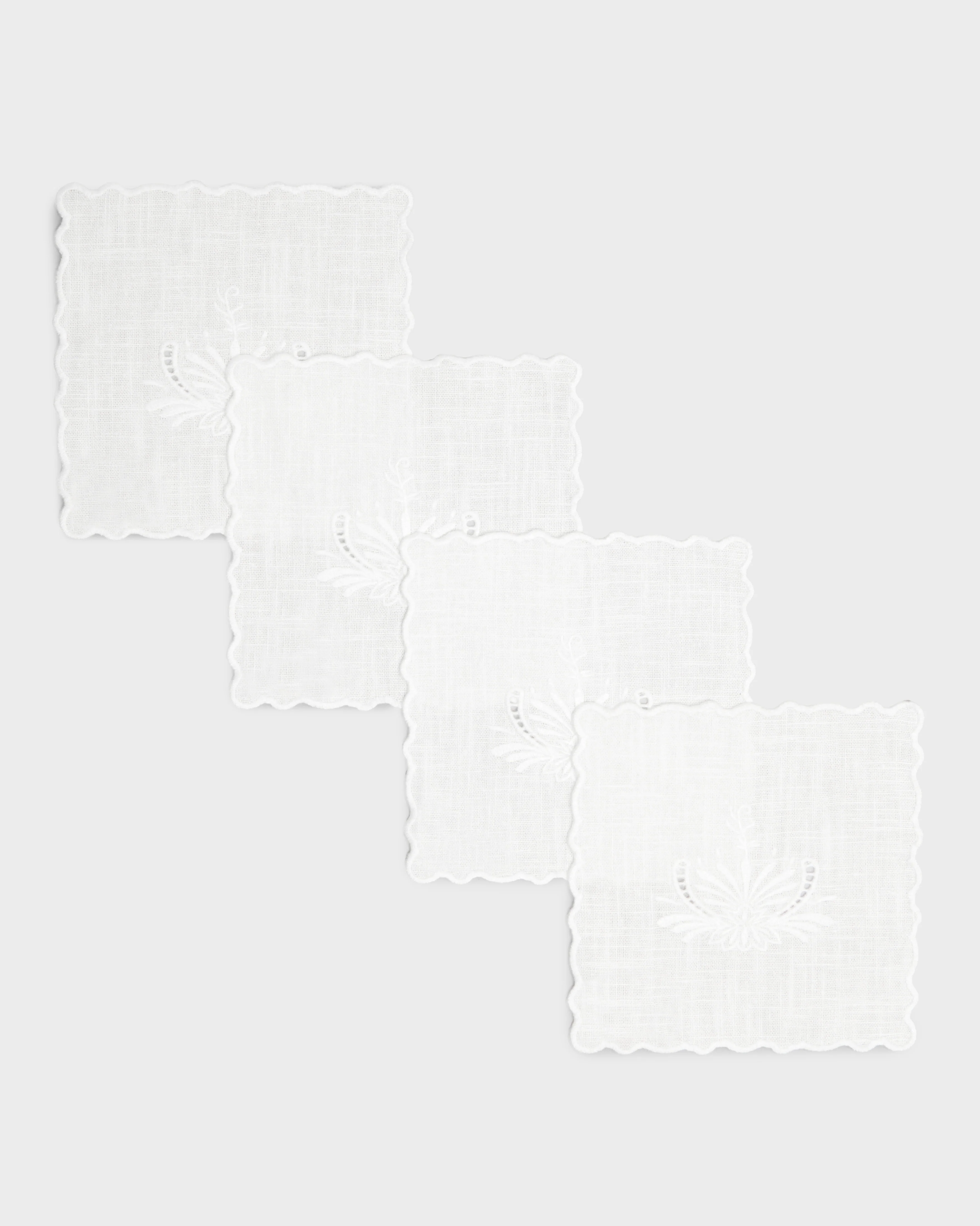 Ulla Johnson x Cabana Ajour Embroidered Linen Cocktail Napkins (Set of 4) - Image 6