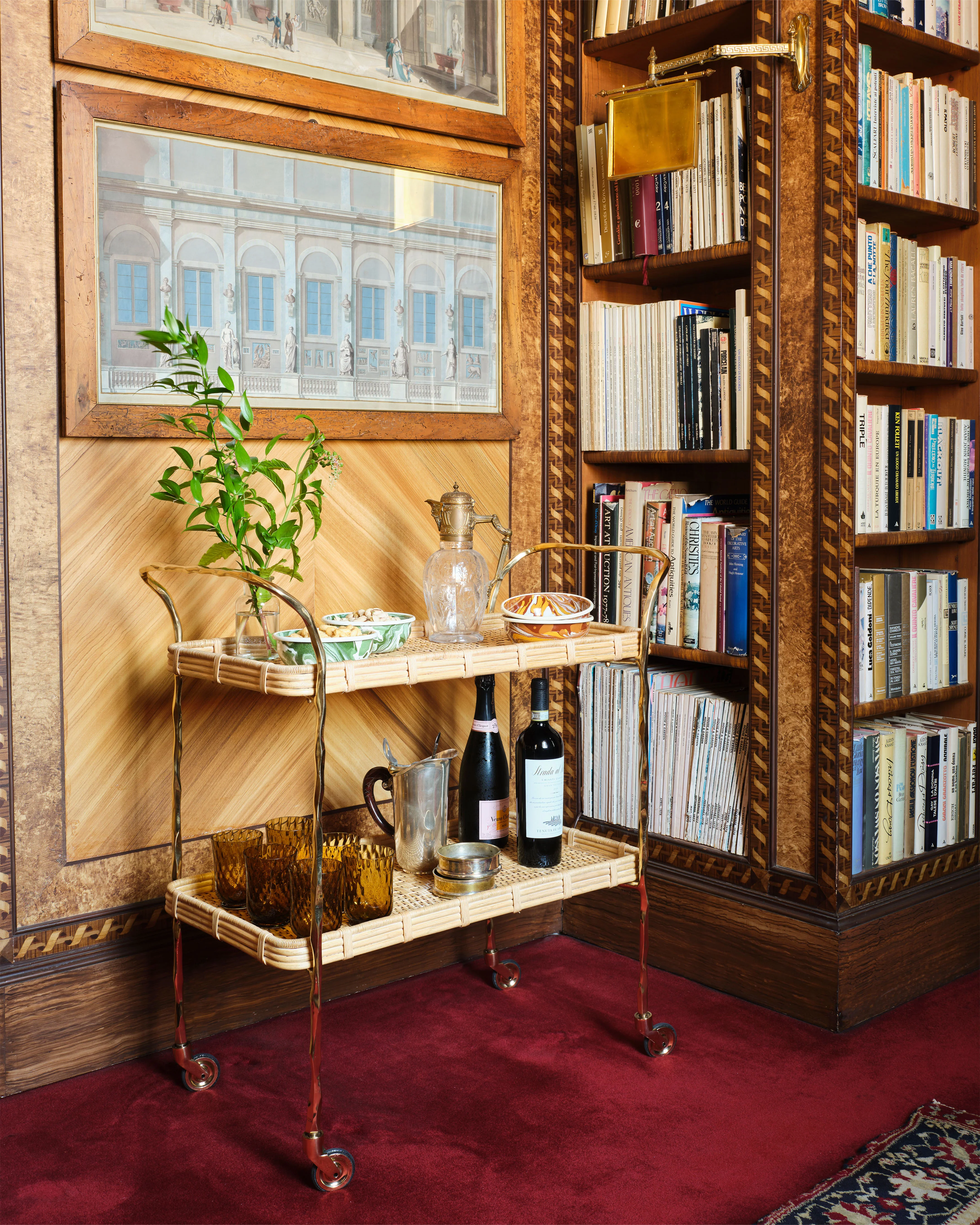 Viya Cane and Brass Bar Cart Pre-Order - Image 5