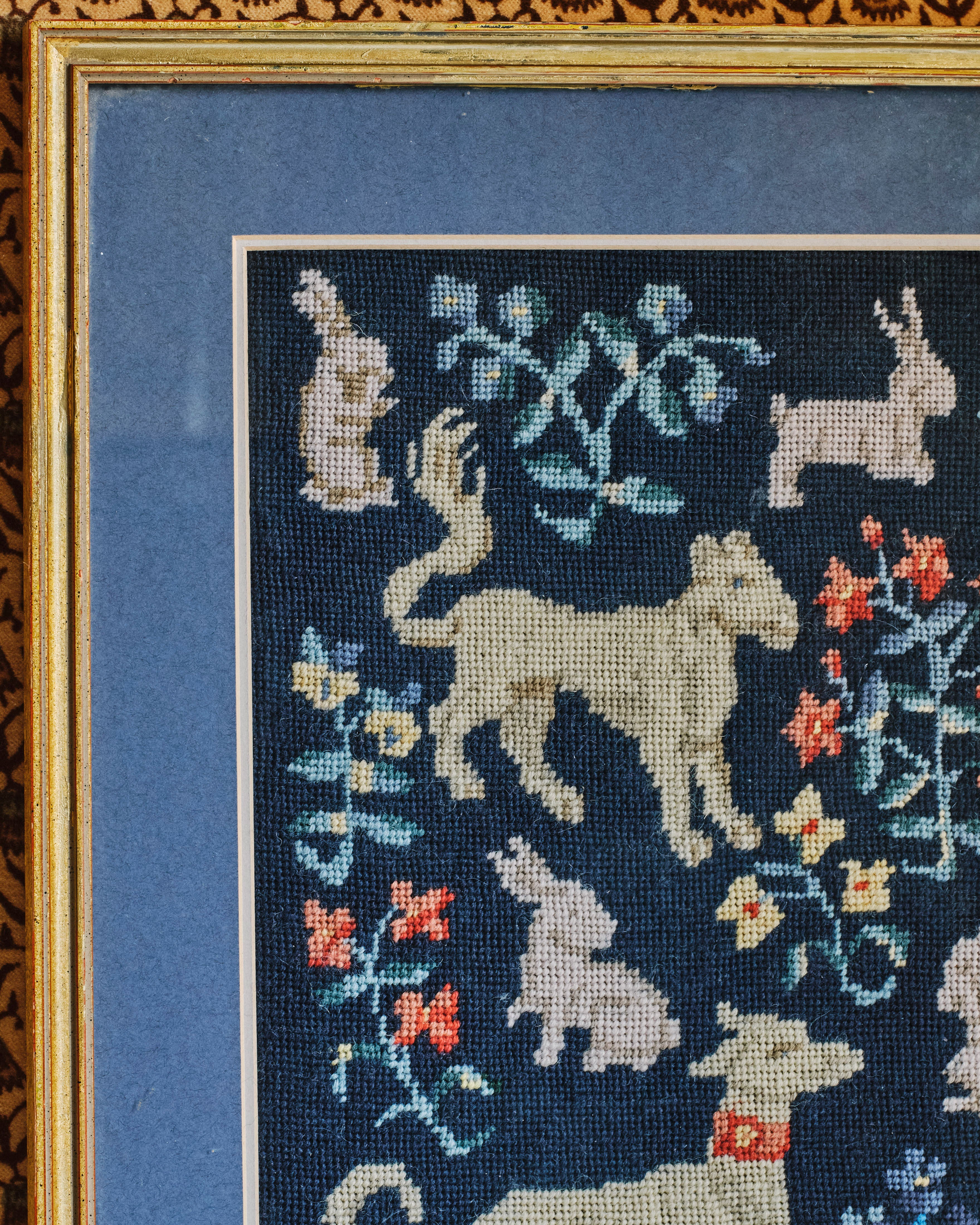 Gilt-Framed Needlepoint Tapestry Panel - Image 3