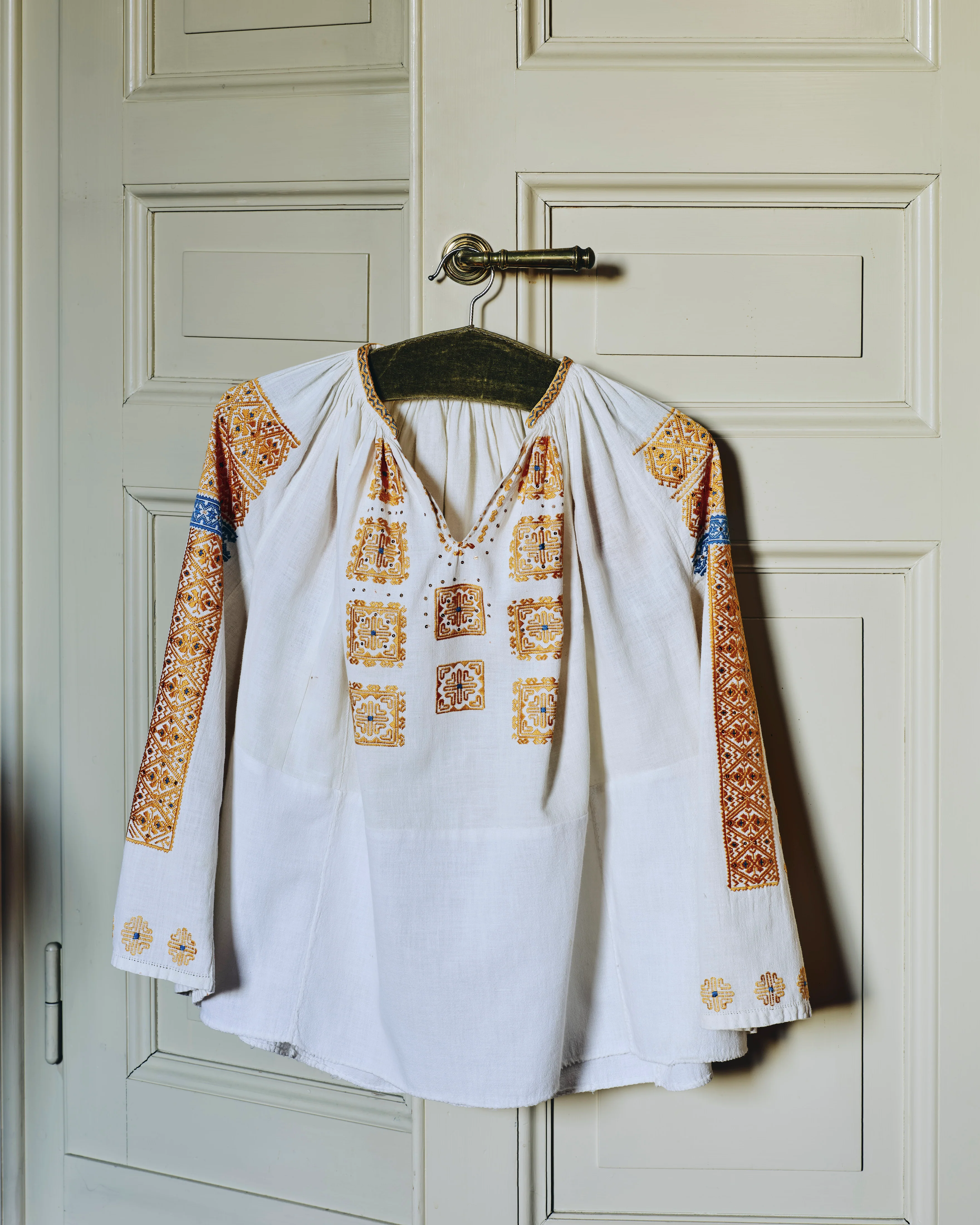 Vintage Romanian Embroidered Blouse