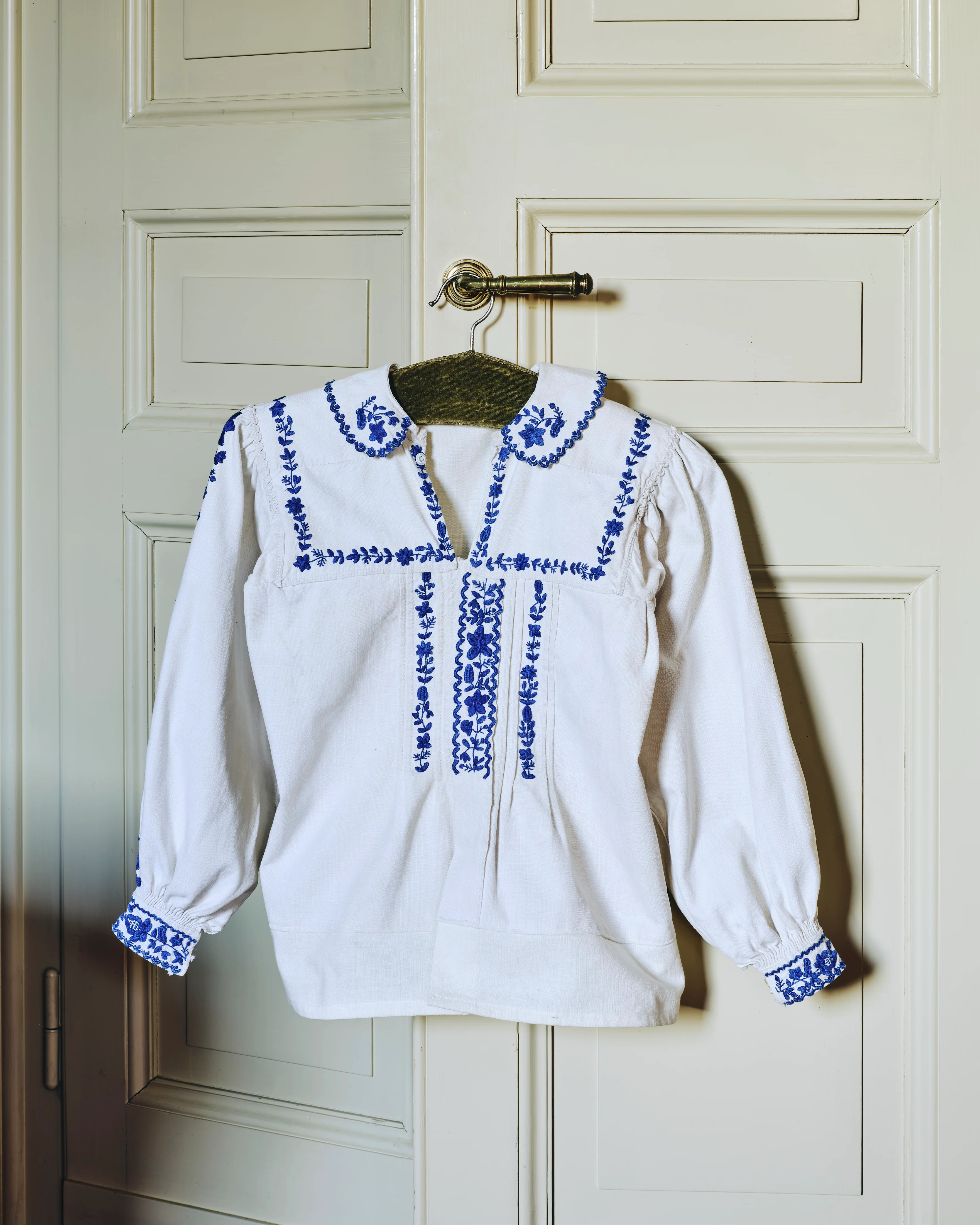 Vintage Romanian Embroidered Children's Blouse