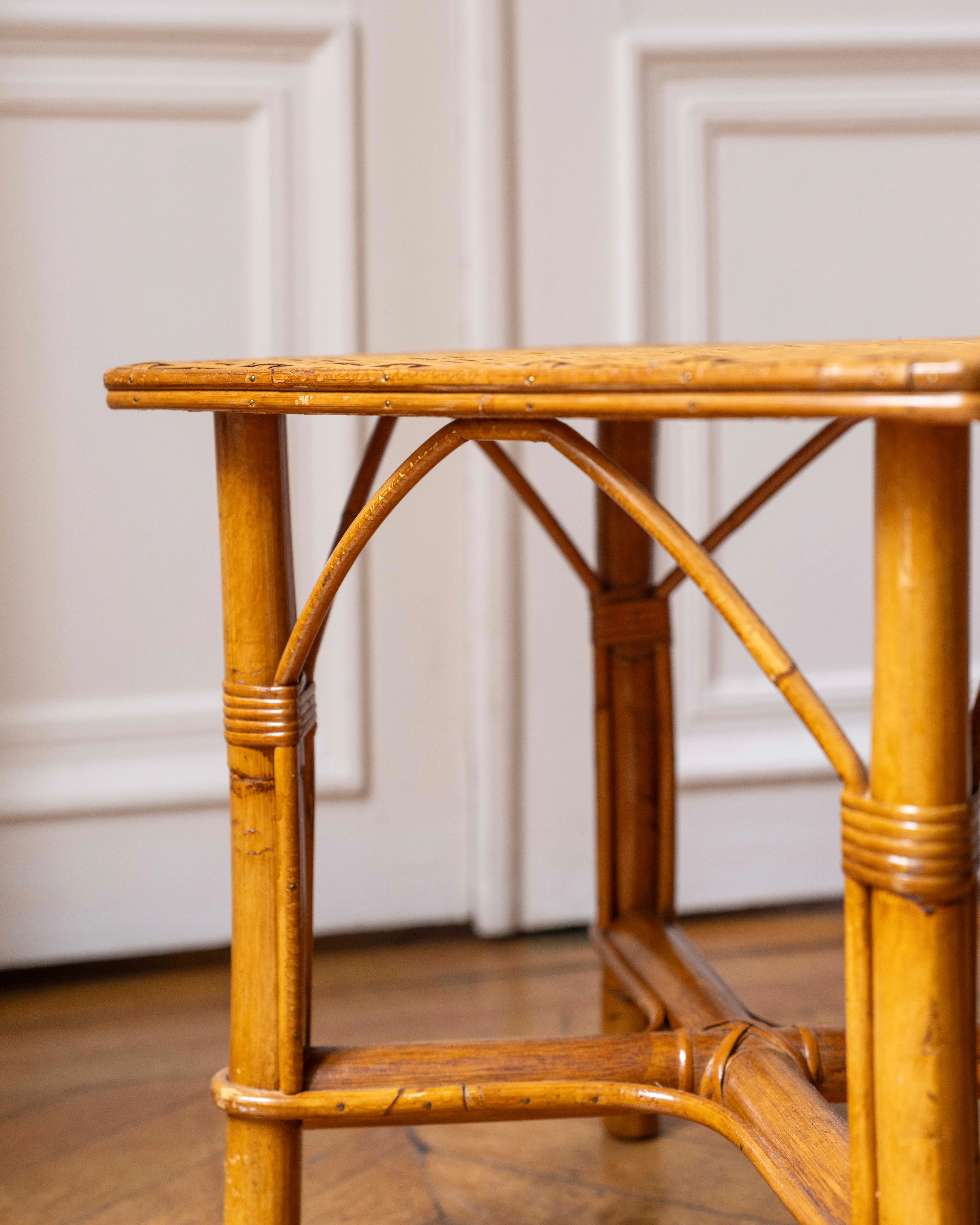 Vintage Wicker Side Table - Image 2