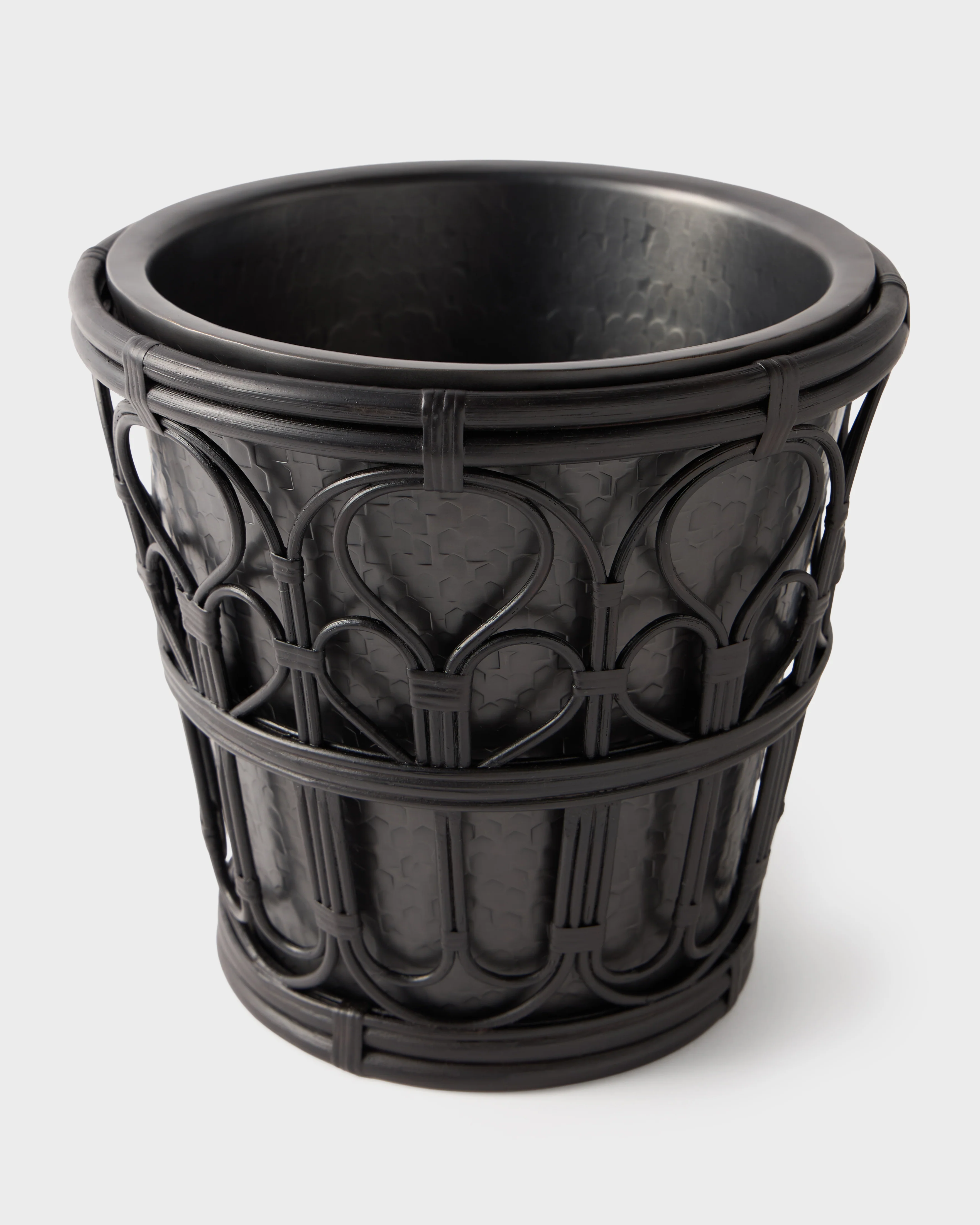 Viya Champagne Bucket in Cane and Brass