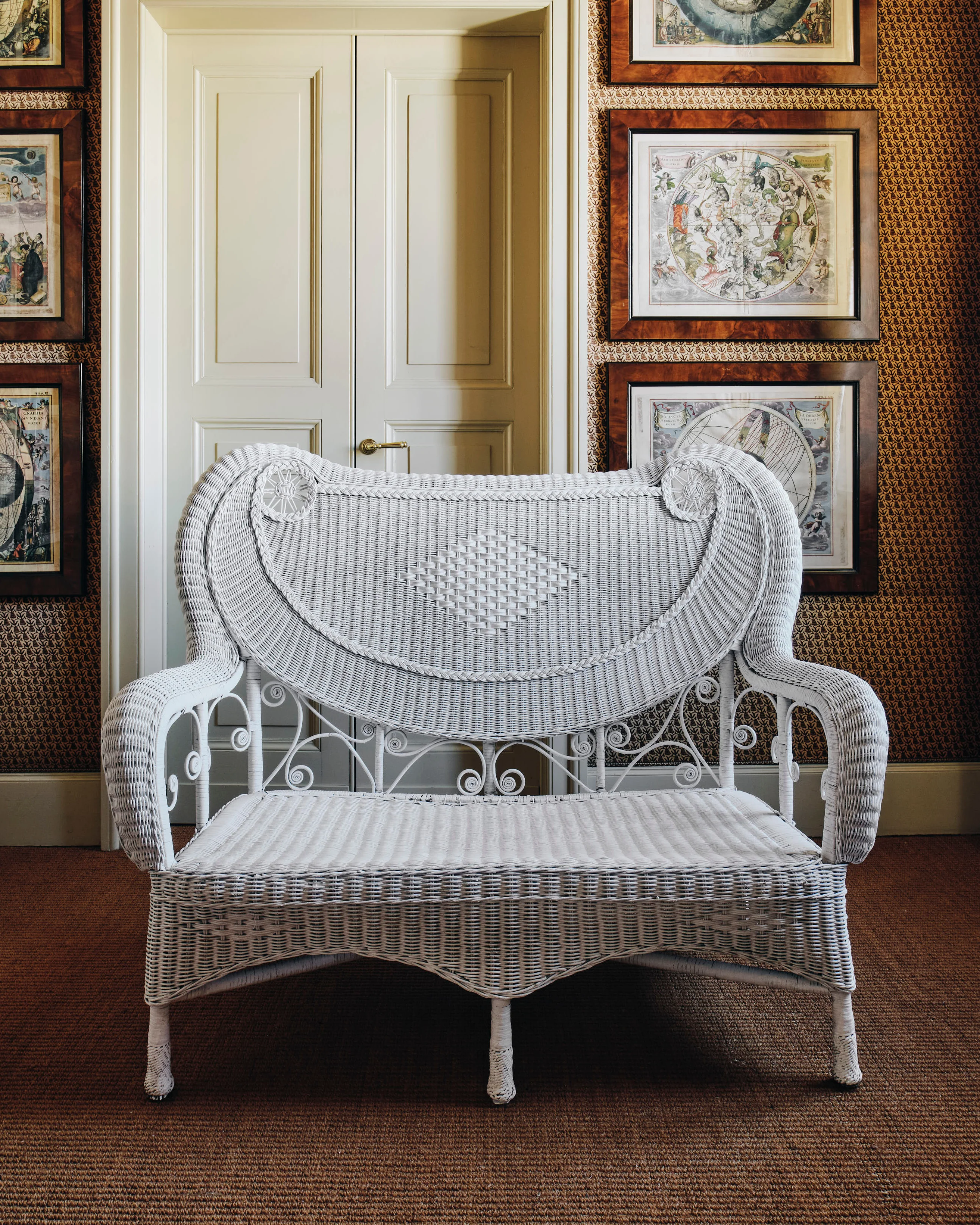 White Wicker Settee