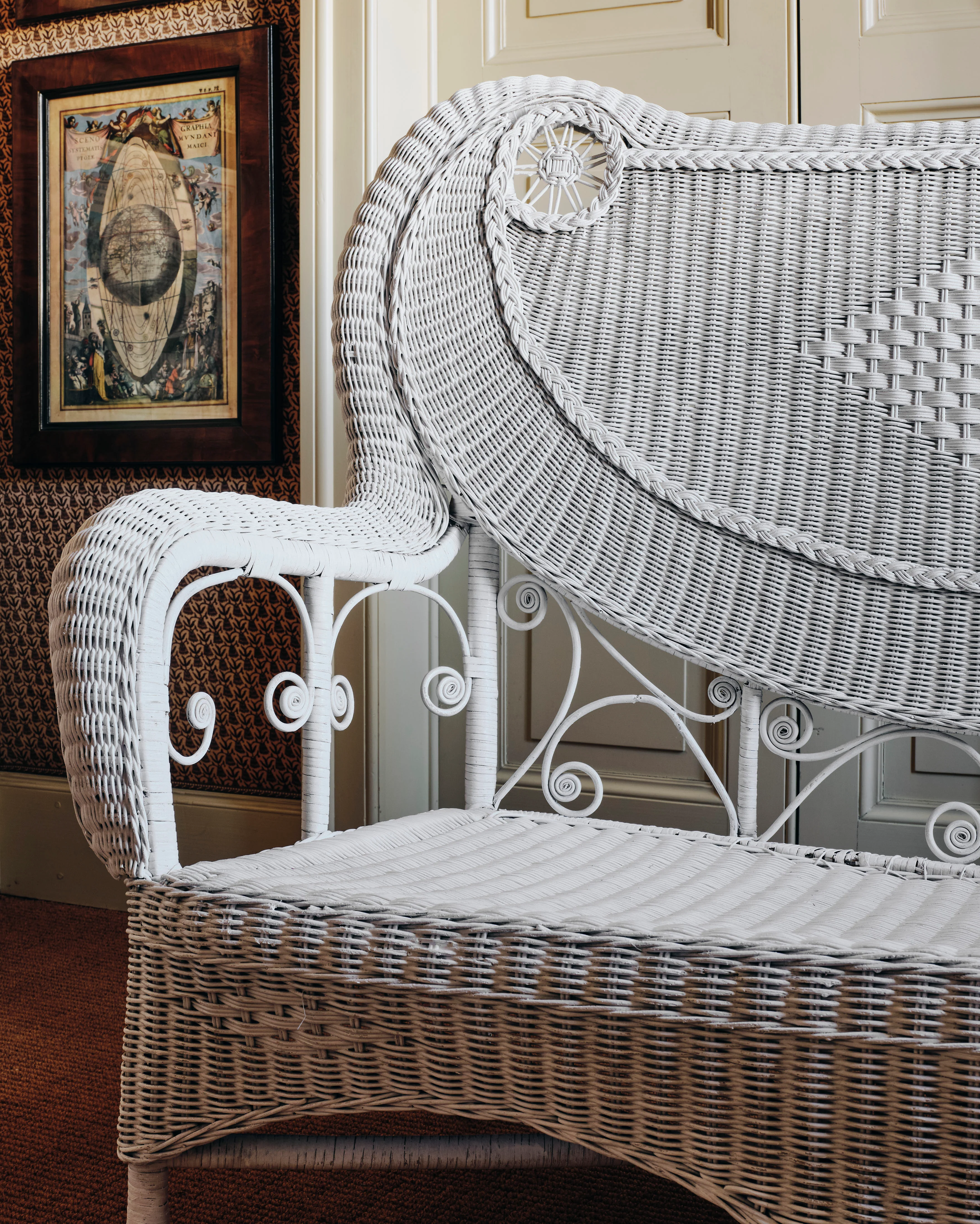 White Wicker Settee - Image 2