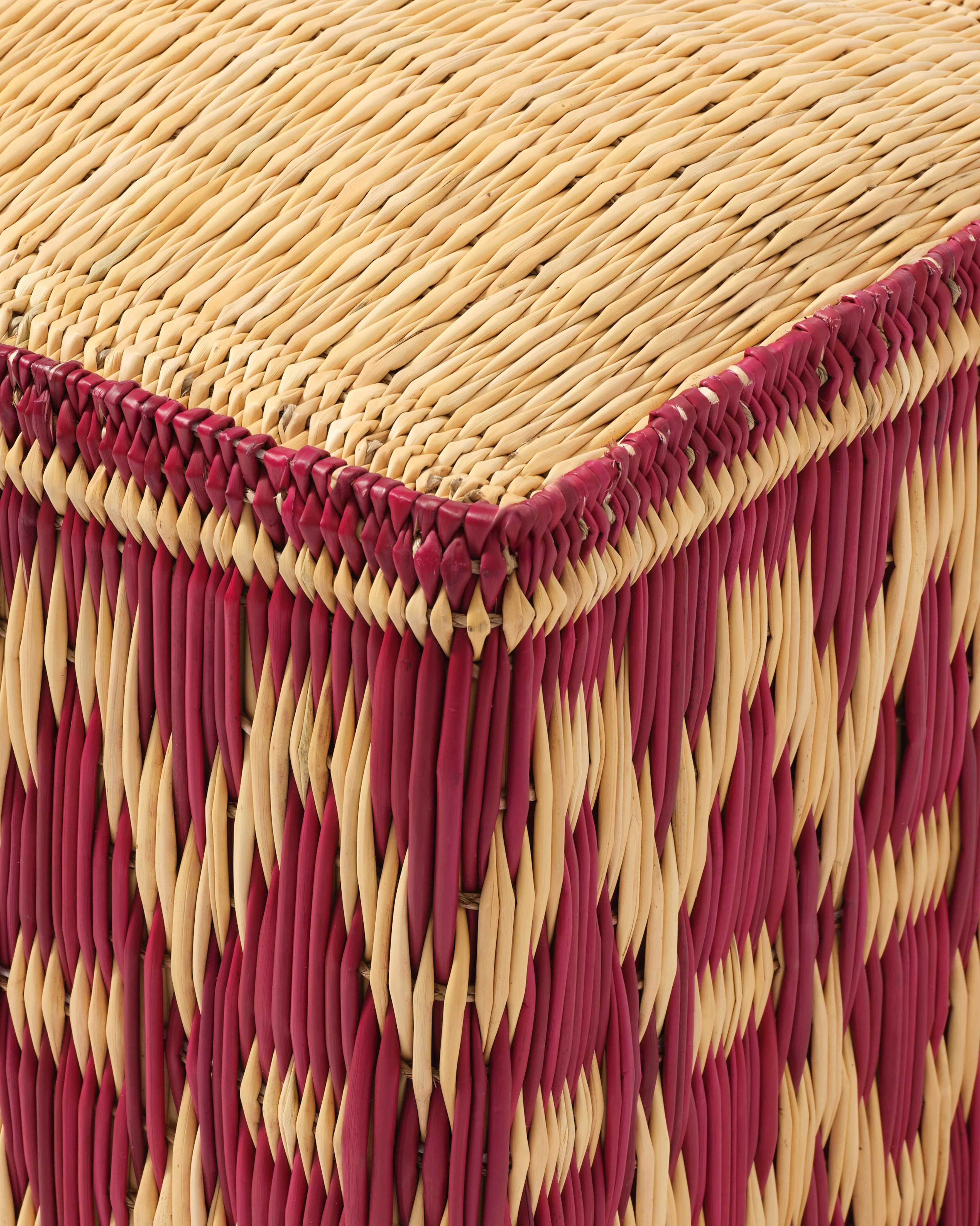 Wicker Stools, Magenta (Set of 2) - Image 3